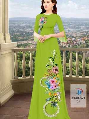 Vải Áo Dài Hoa In 3D AD HLAD2979 30